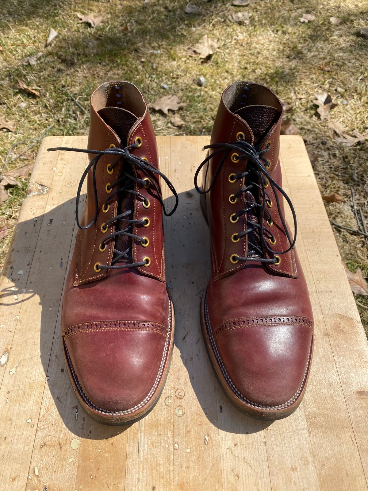 Photo by AgEcho on March 29, 2026 of the Iron Boots Devil Dog in Maryam Ruggine Shell Cordovan.