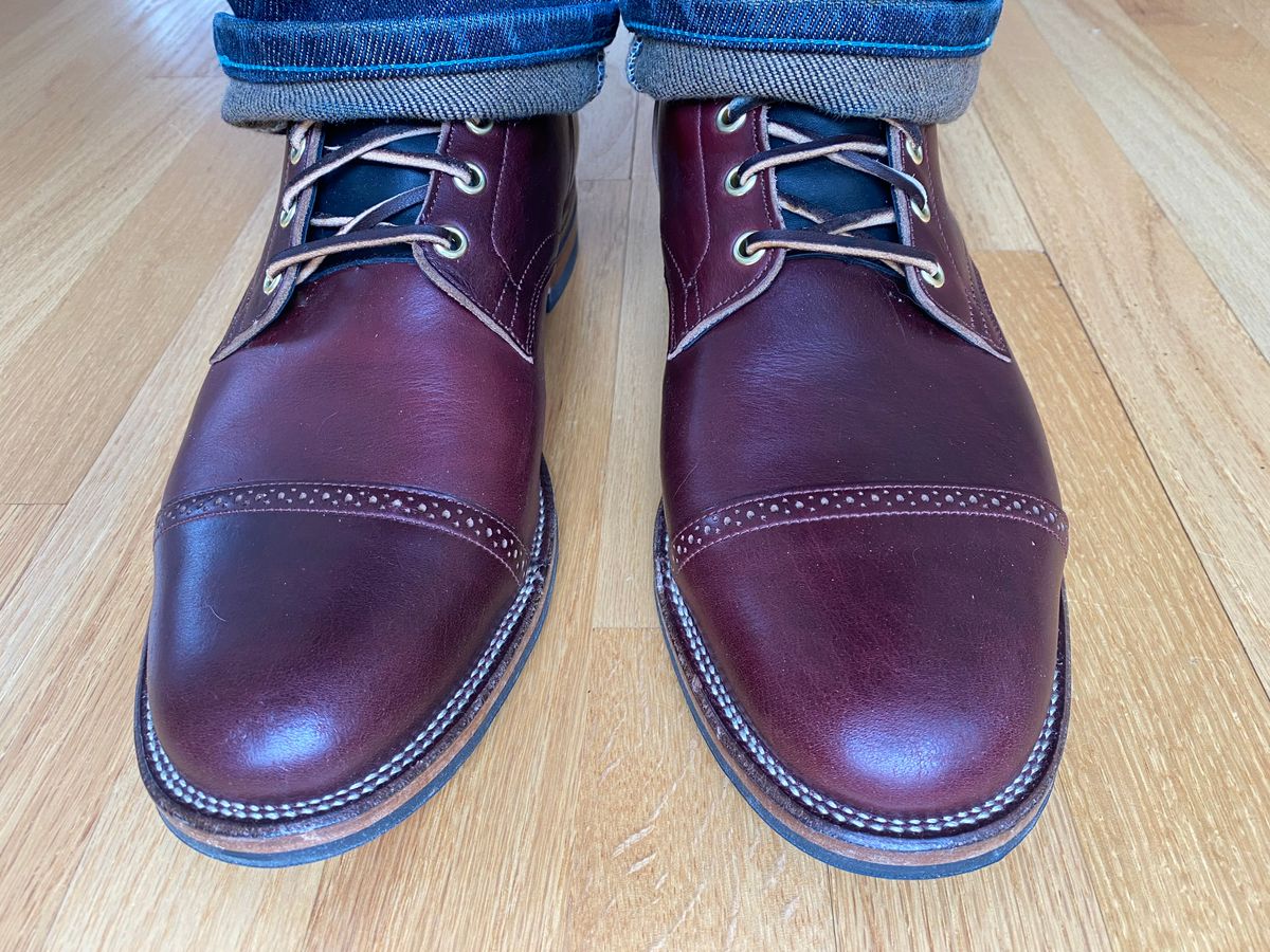 Photo by AgEcho on March 5, 2022 of the Viberg Service Boot BCT in Horween Color 8 Chromexcel.