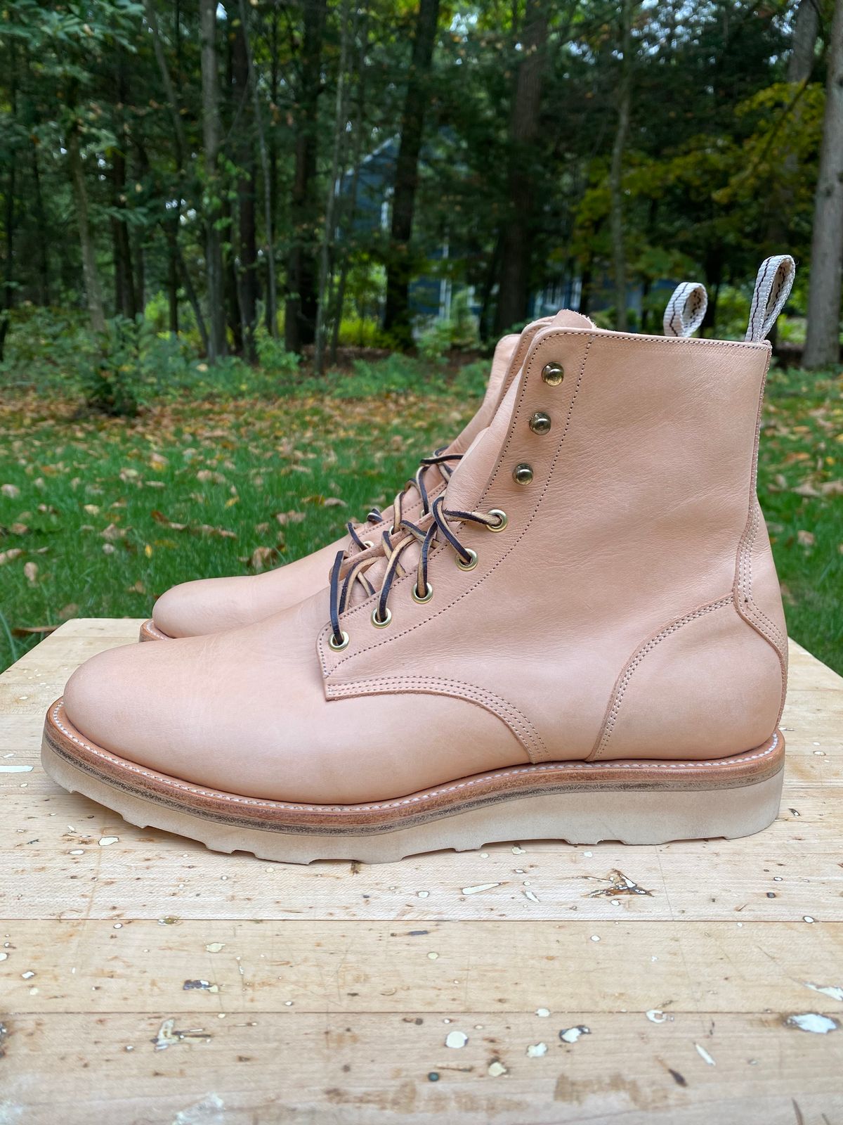 Photo by AgEcho on October 1, 2024 of the Unmarked DB Hunter in Oiled Natural Veg Tan.
