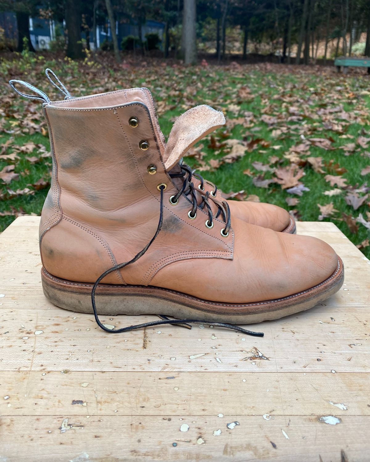 Photo by AgEcho on November 1, 2024 of the Unmarked DB Hunter in Oiled Natural Veg Tan.