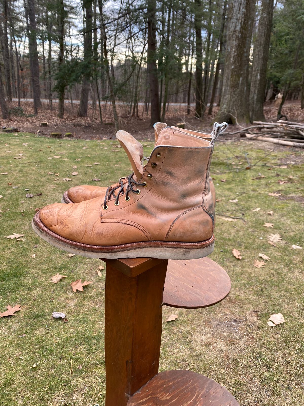 Photo by AgEcho on January 5, 2025 of the Unmarked DB Hunter in Oiled Natural Veg Tan.