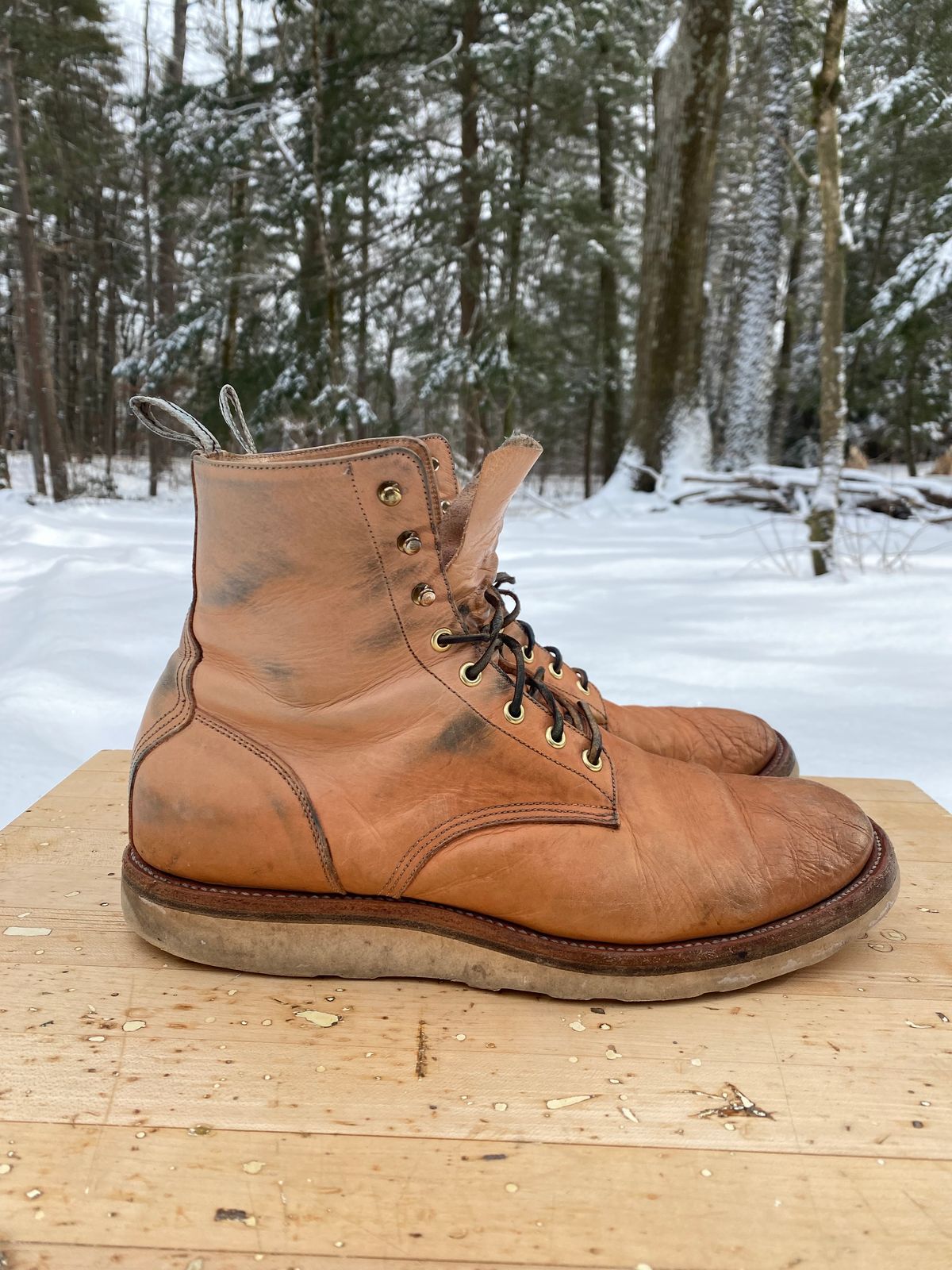 Photo by AgEcho on February 2, 2025 of the Unmarked DB Hunter in Oiled Natural Veg Tan.