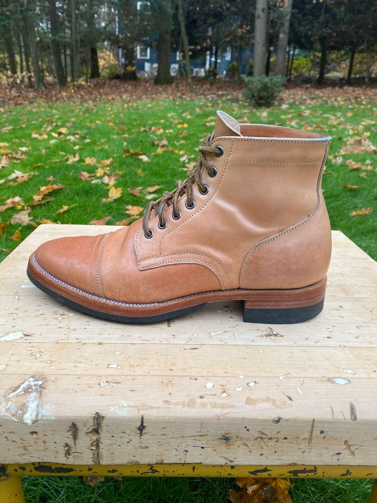 Photo by AgEcho on November 1, 2022 of the Tahura Captoelari in Shinki Natural Shell Cordovan.