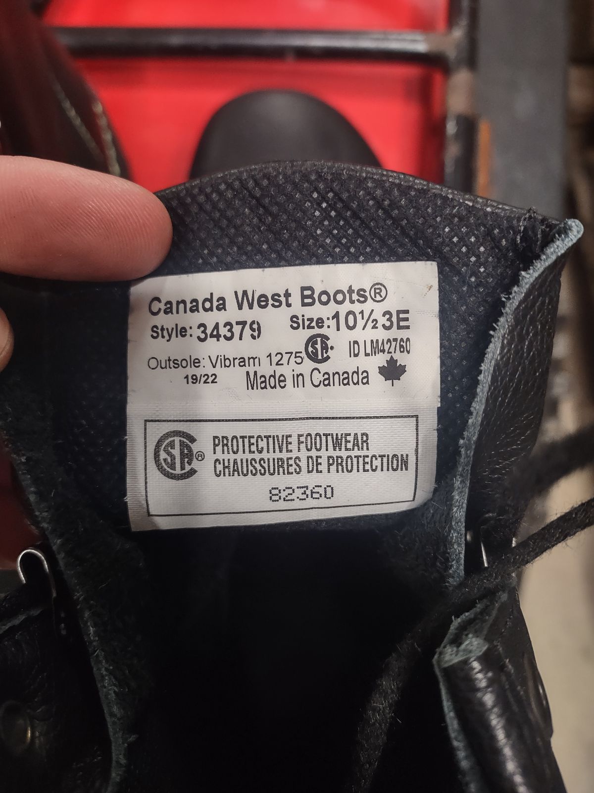 Photo by grwulff on November 14, 2025 of the Canada West Boots 34379 Welders Boot in Black Fire Retardant.