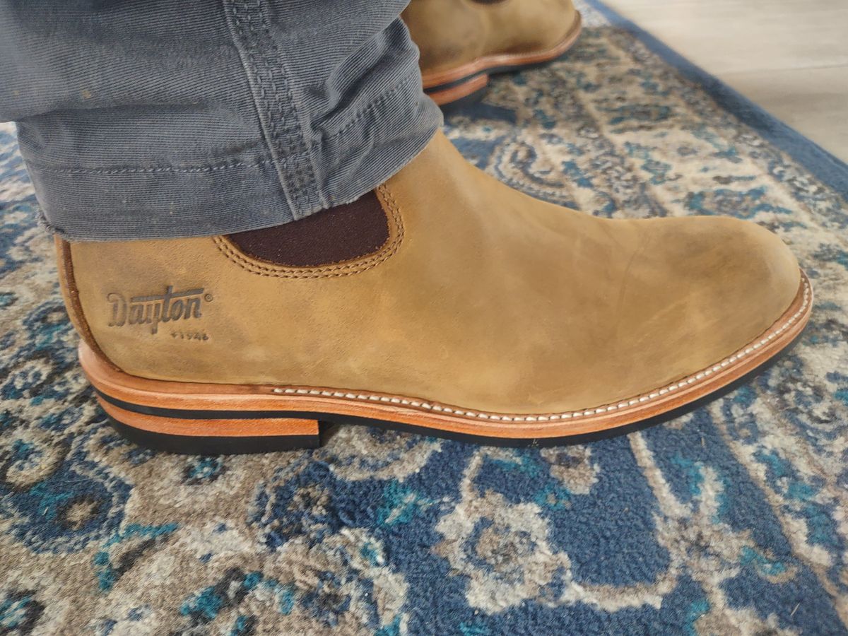 Photo by grwulff on May 3, 2024 of the Dayton Boots Wholecut Chelsea in Brown Nubuck.