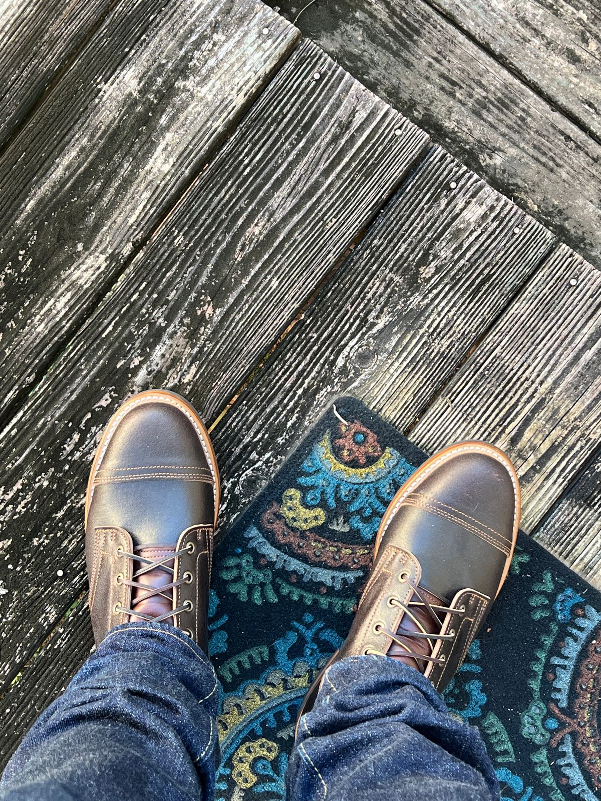 Photo by Saculj92 on October 1, 2023 of the Truman Service Boot in Horween Java Waxed Flesh.