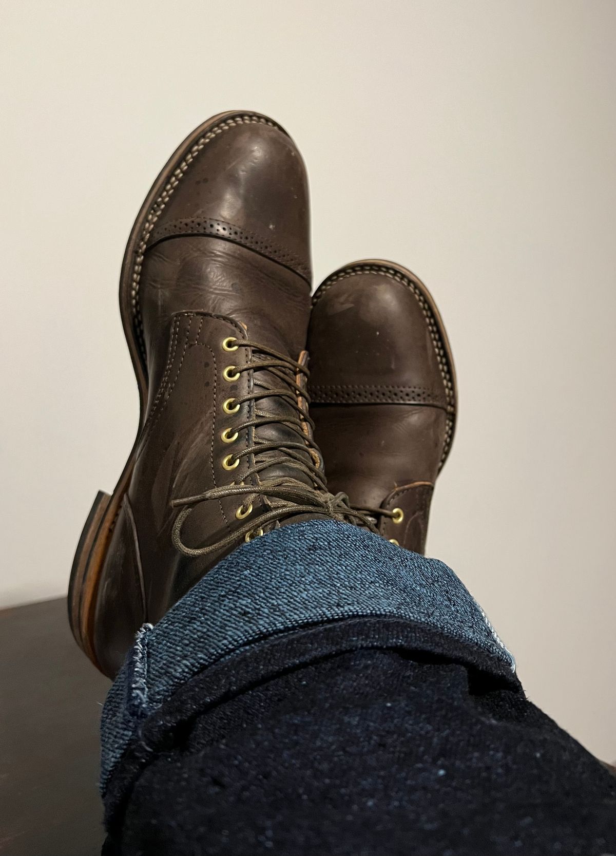 Photo by Marcel_K on February 3, 2023 of the Viberg Service Boot BCT in Maryam 1071 Port Vitello Calf Nubuck.