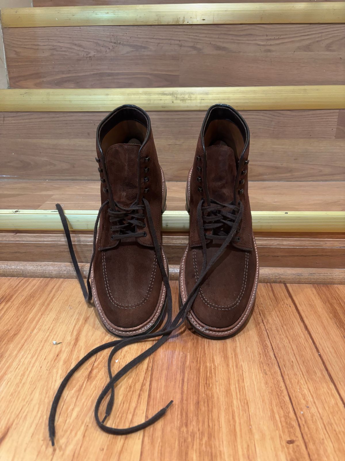 Photo by njpluta on January 5, 2026 of the Alden Indy Boot in Horween Tobacco Chamois Roughout.