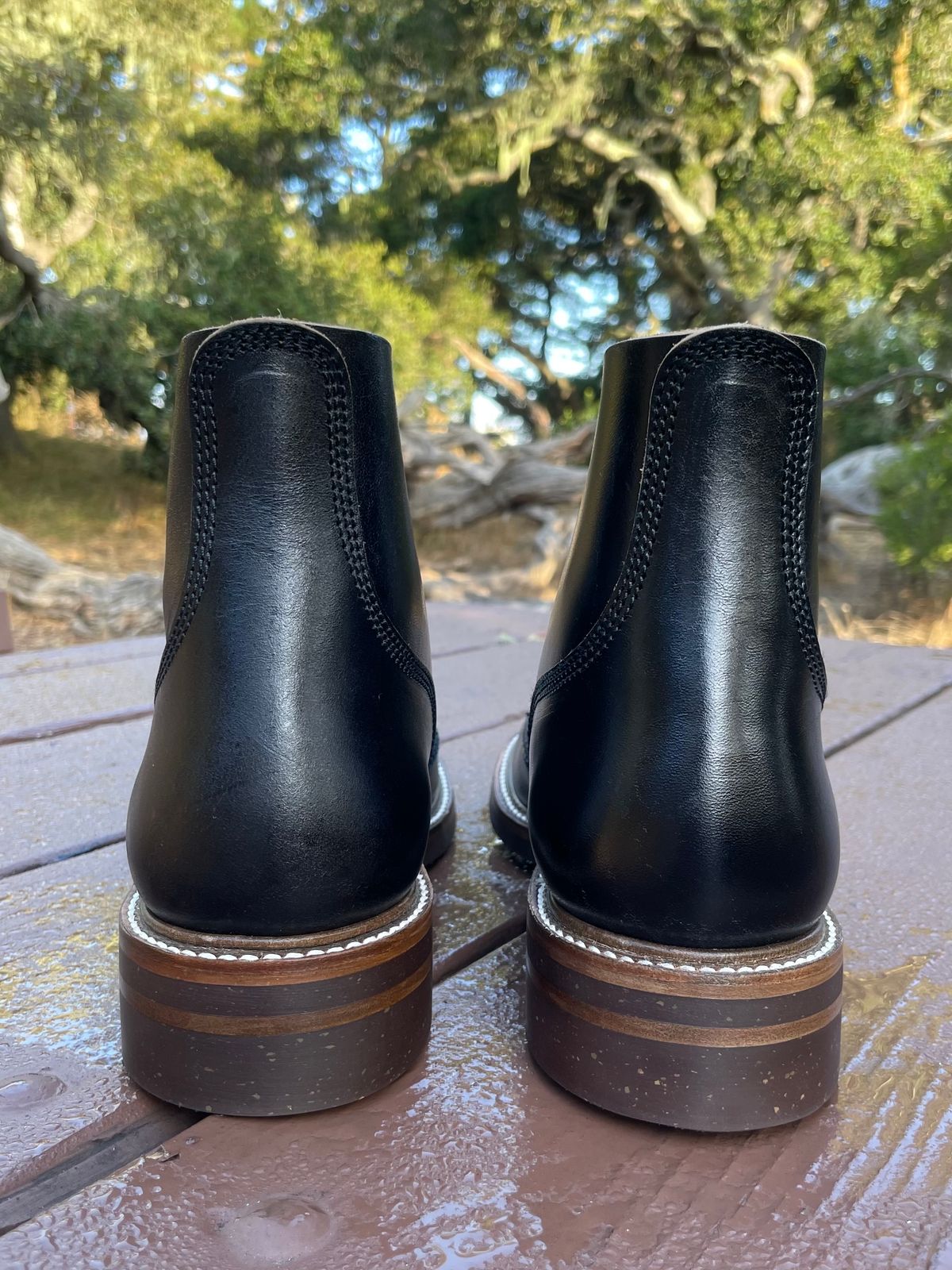Photo by paoaboot on October 1, 2023 of the John Lofgren M-43 Service Shoes in Shinki Black Teacore Horsebutt.