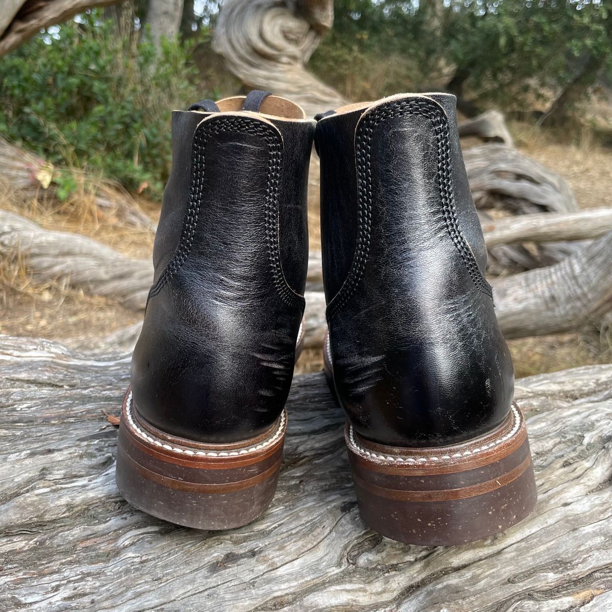 Photo by paoaboot on November 4, 2023 of the John Lofgren M-43 Service Shoes in Shinki Black Teacore Horsebutt.