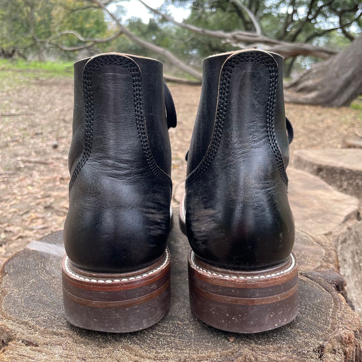 Photo by paoaboot on December 3, 2023 of the John Lofgren M-43 Service Shoes in Shinki Black Teacore Horsebutt.