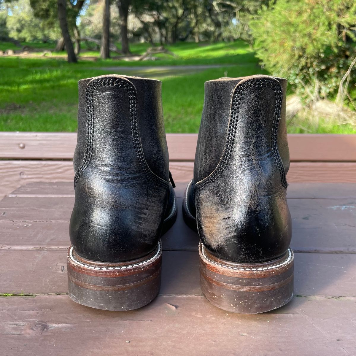 Photo by paoaboot on February 1, 2024 of the John Lofgren M-43 Service Shoes in Shinki Black Teacore Horsebutt.