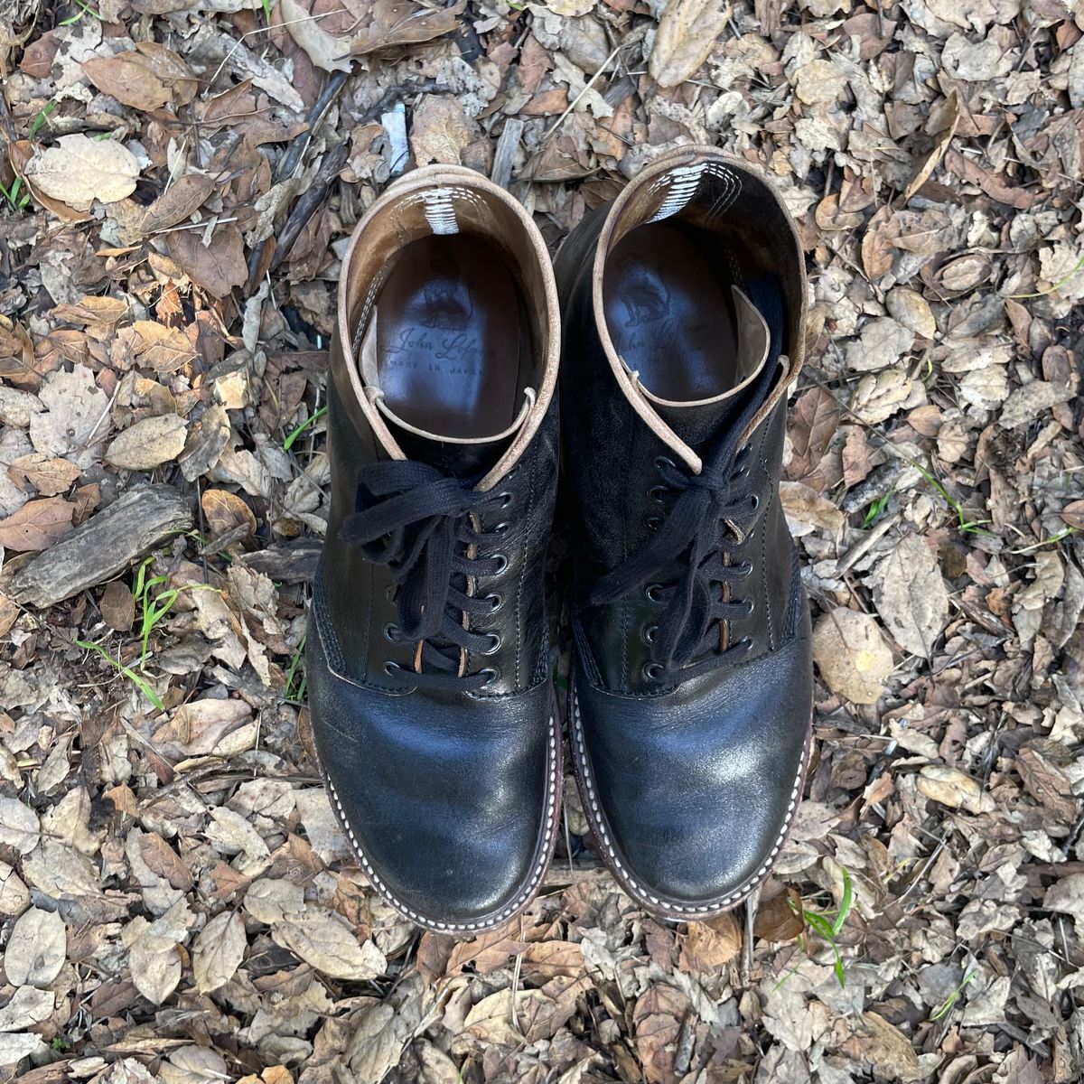 Photo by paoaboot on February 1, 2024 of the John Lofgren M-43 Service Shoes in Shinki Black Teacore Horsebutt.