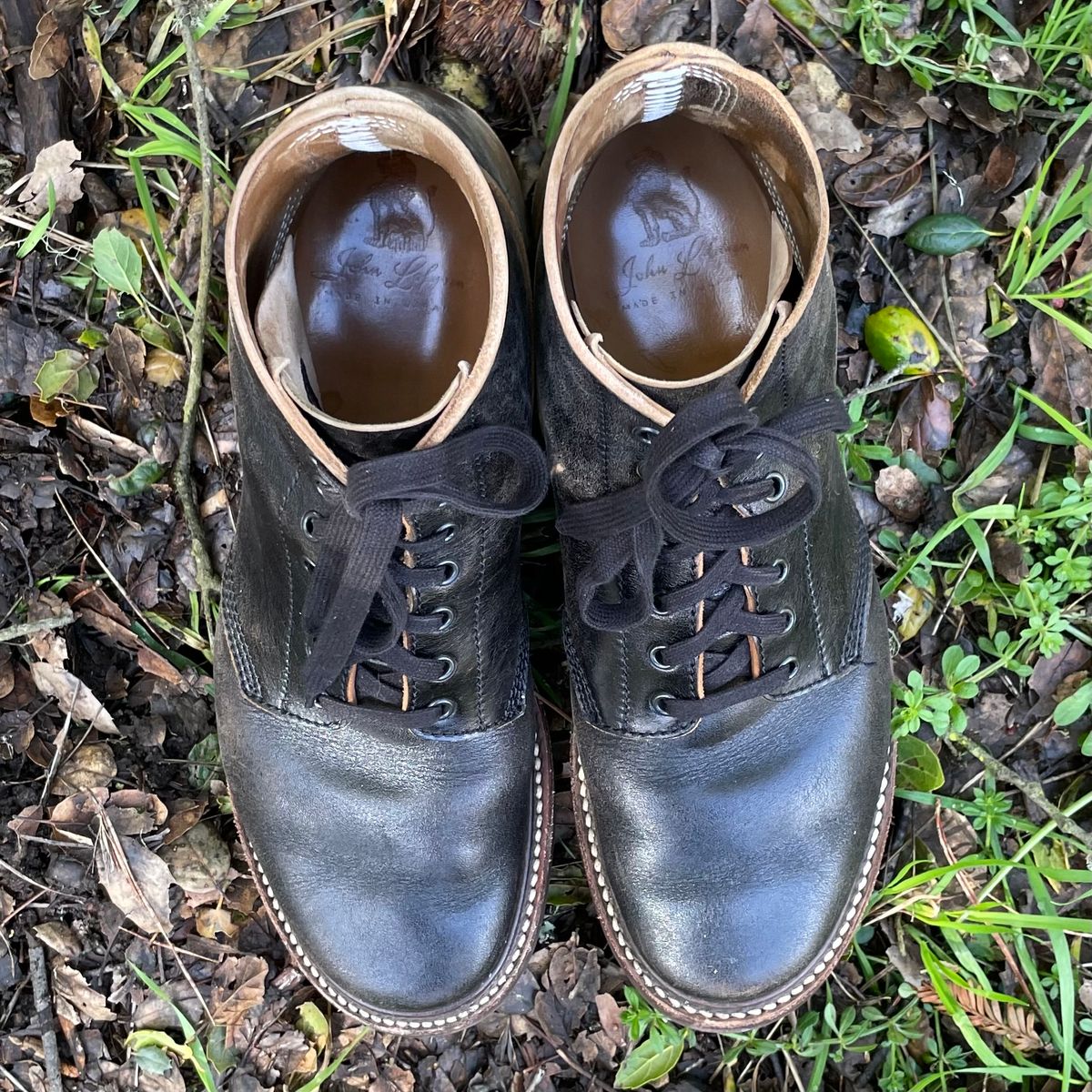 Photo by paoaboot on March 2, 2024 of the John Lofgren M-43 Service Shoes in Shinki Black Teacore Horsebutt.