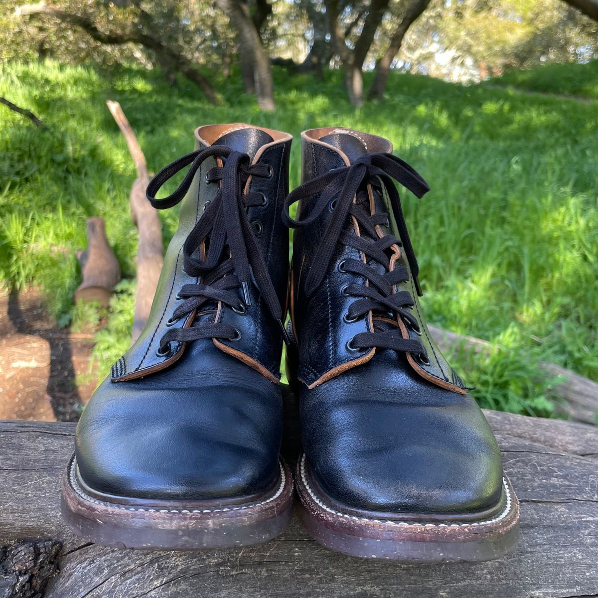 Photo by paoaboot on April 2, 2024 of the John Lofgren M-43 Service Shoes in Shinki Black Teacore Horsebutt.