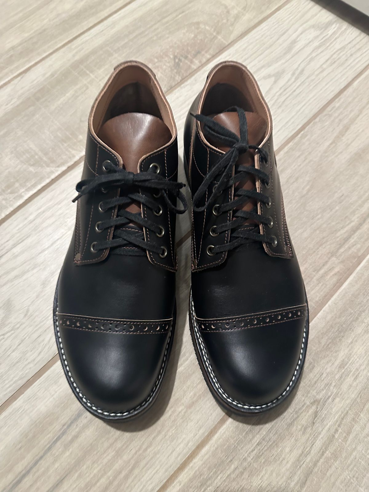 Photo by austinrylees on August 18, 2025 of the New River Boot Quade in Horween Horse Front Strips.