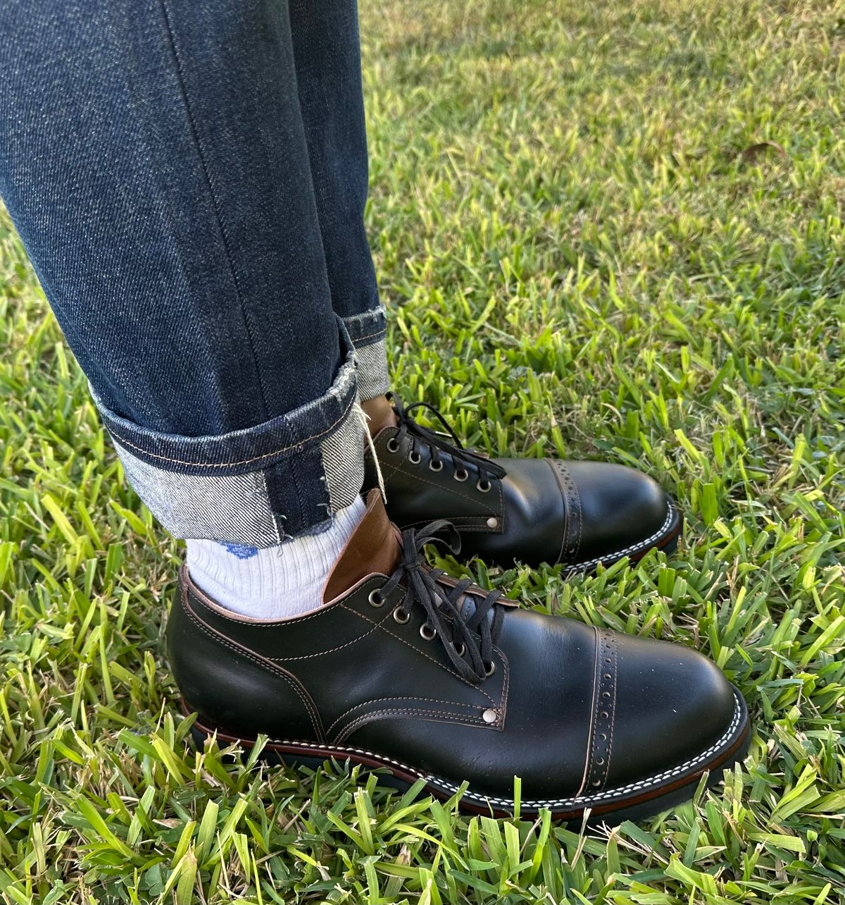 Photo by austinrylees on October 4, 2025 of the New River Boot Quade in Horween Horse Front Strips.