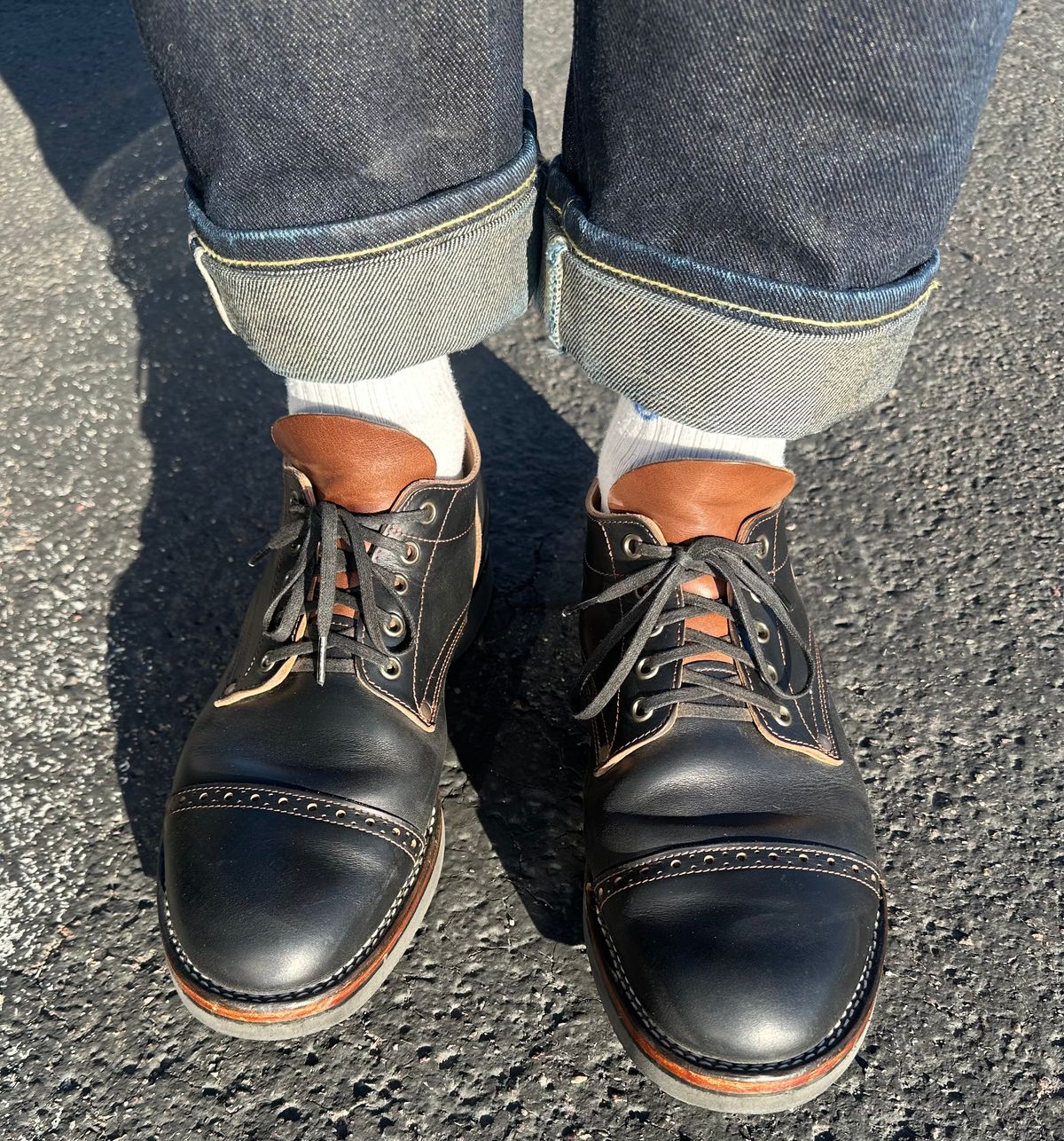 Photo by austinrylees on October 29, 2025 of the New River Boot Quade in Horween Horse Front Strips.