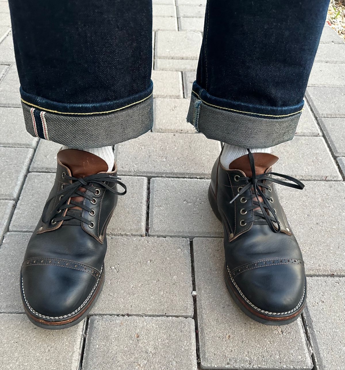 Photo by austinrylees on November 12, 2025 of the New River Boot Quade in Horween Horse Front Strips.