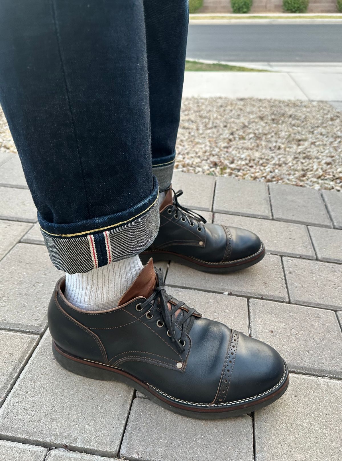 Photo by austinrylees on November 12, 2025 of the New River Boot Quade in Horween Horse Front Strips.