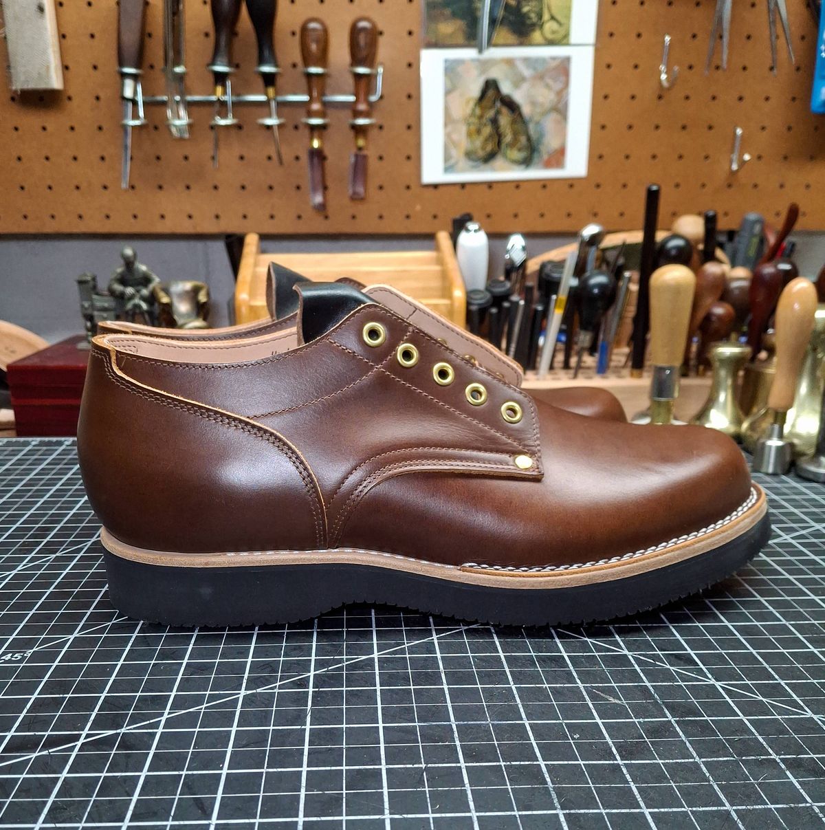 Photo by austinrylees on May 2, 2025 of the New River Boot Quade in Horween Toasted Coconut Latigo.