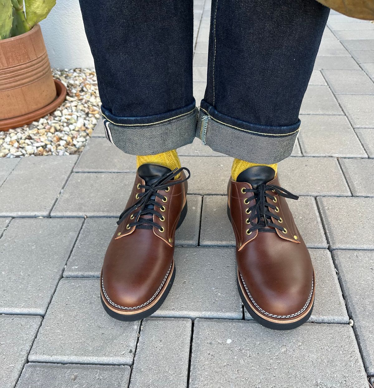 Photo by austinrylees on May 13, 2025 of the New River Boot Quade in Horween Toasted Coconut Latigo.