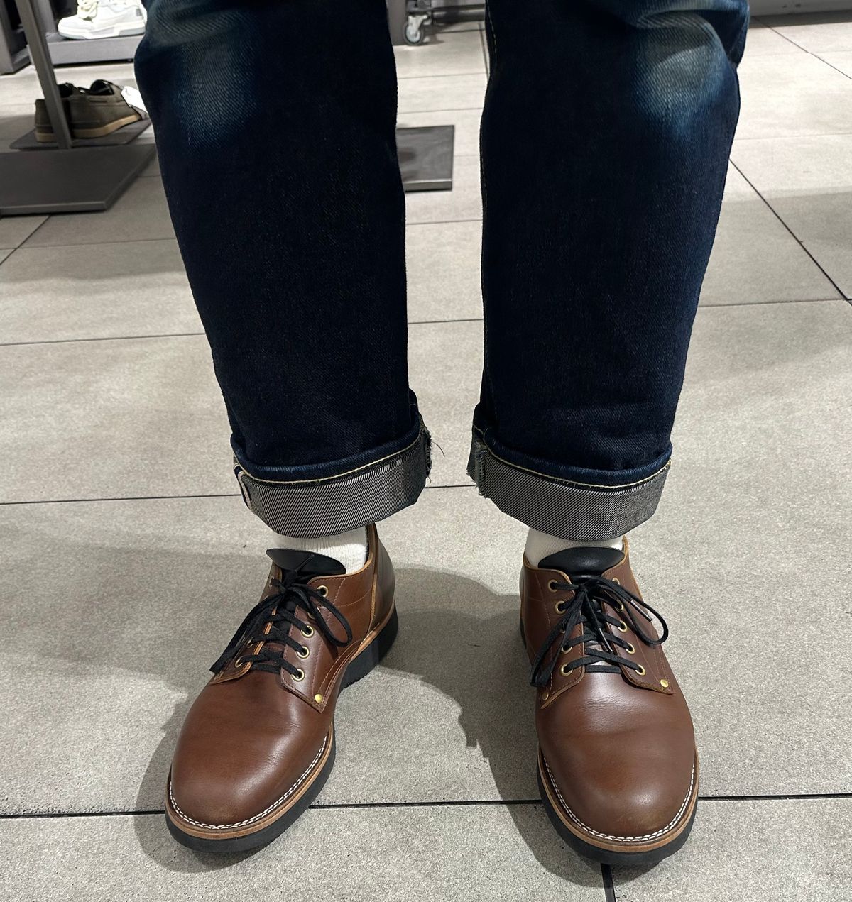 Photo by austinrylees on August 2, 2025 of the New River Boot Quade in Horween Toasted Coconut Latigo.