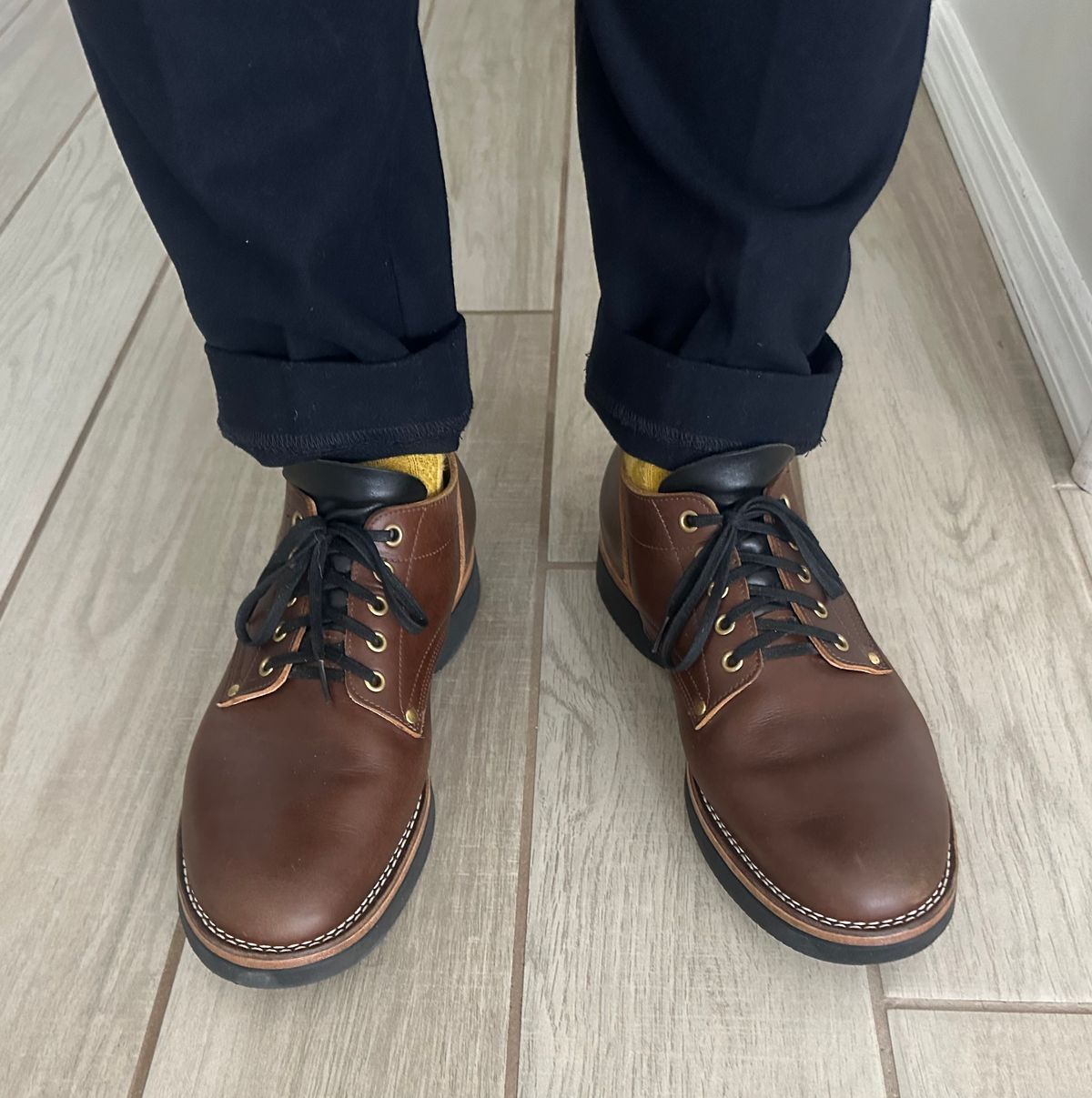 Photo by austinrylees on September 14, 2025 of the New River Boot Quade in Horween Toasted Coconut Latigo.