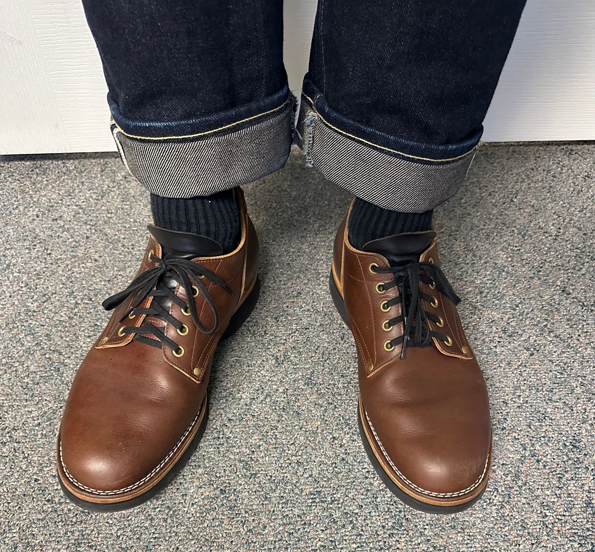 Photo by austinrylees on September 26, 2025 of the New River Boot Quade in Horween Toasted Coconut Latigo.