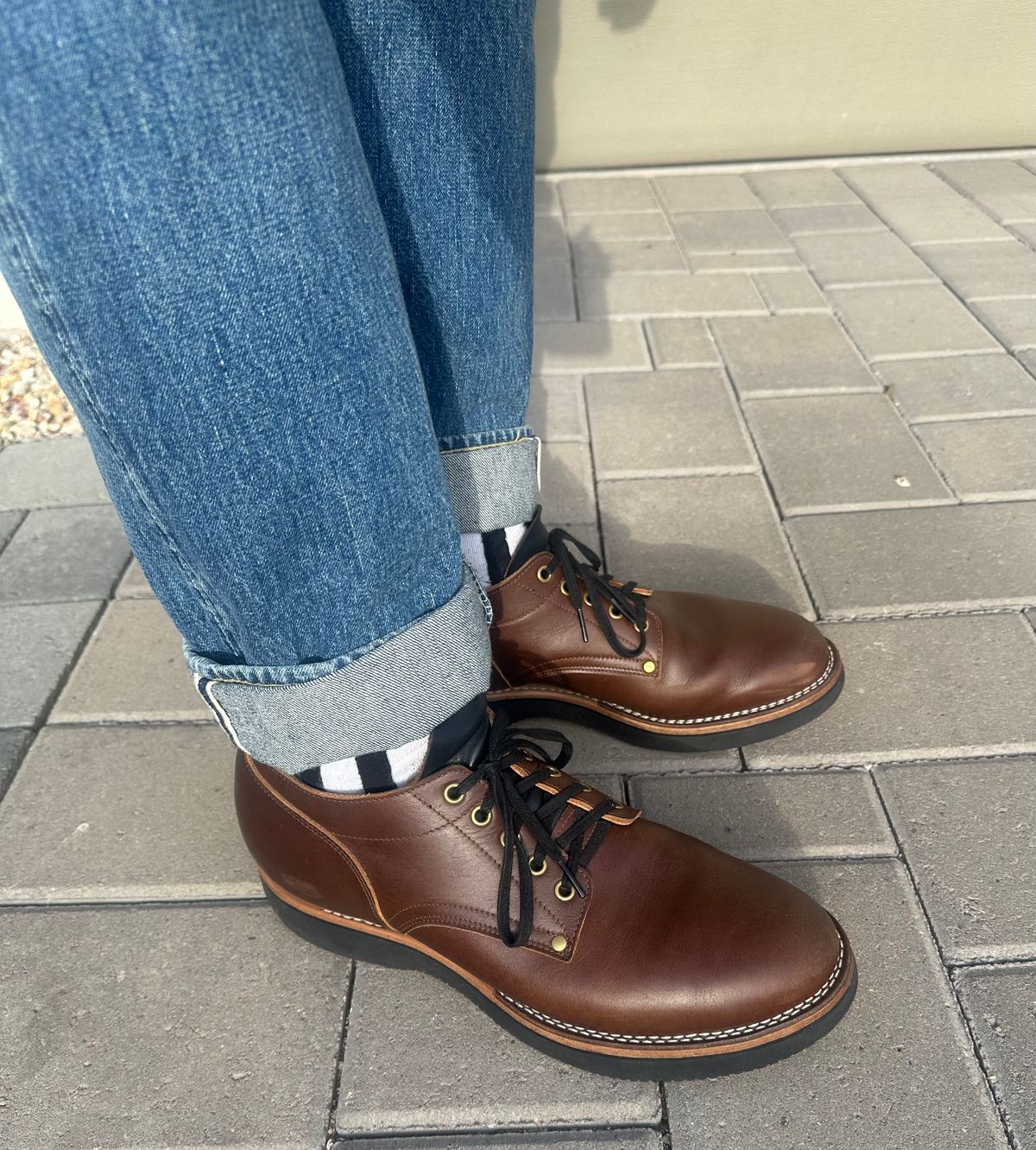 Photo by austinrylees on April 17, 2026 of the New River Boot Quade in Horween Toasted Coconut Latigo.