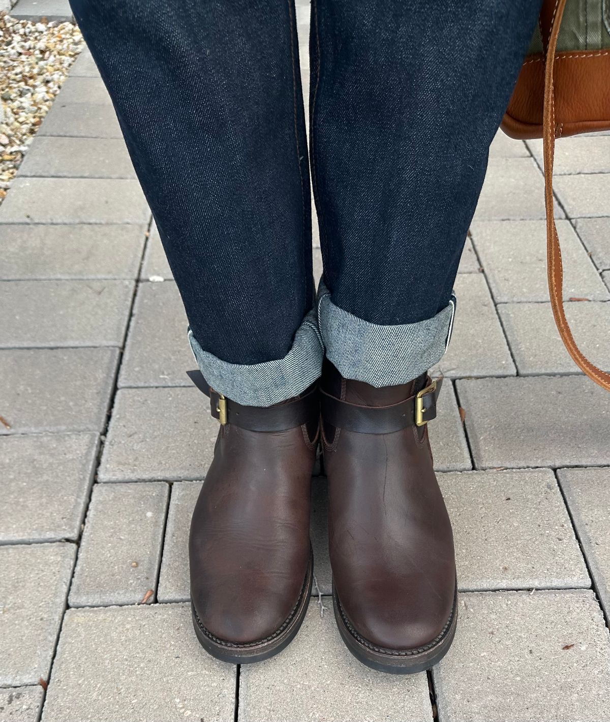 Photo by austinrylees on August 29, 2025 of the Addict Boots AB-01 Engineer Boots in Brown Horsehide.