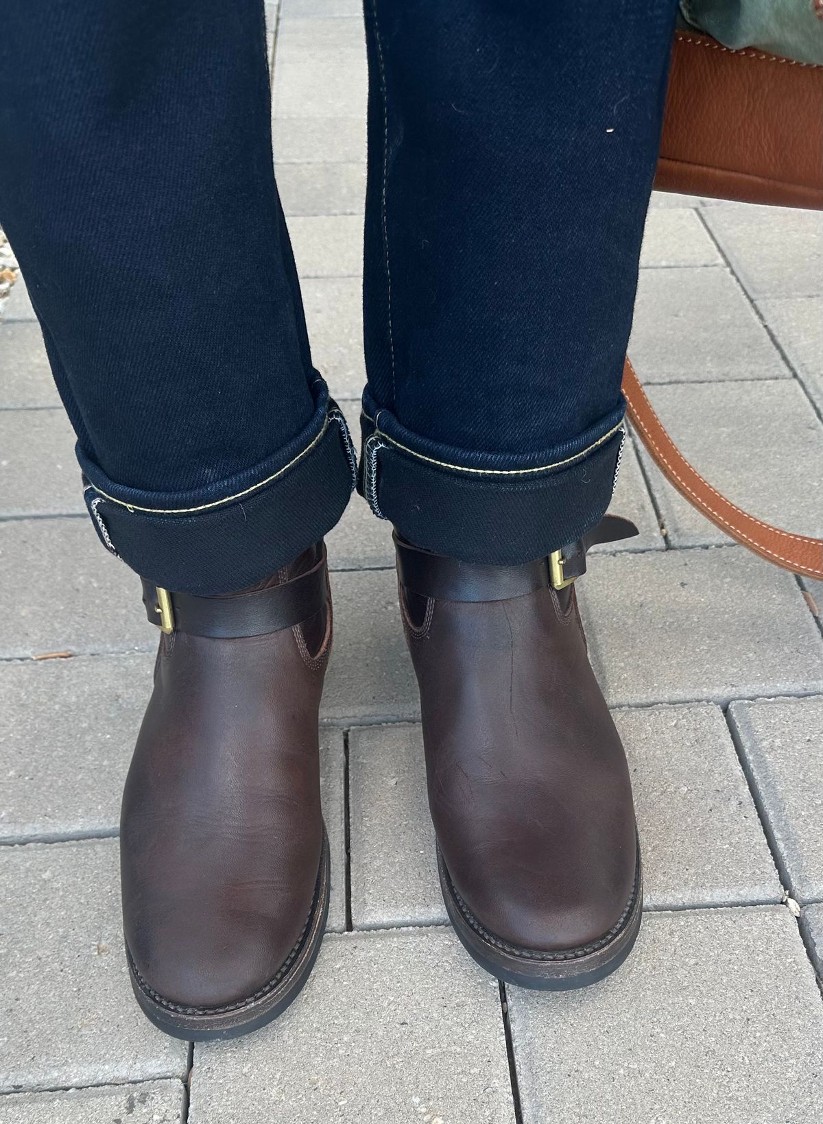 Photo by austinrylees on September 12, 2025 of the Addict Boots AB-01 Engineer Boots in Brown Horsehide.