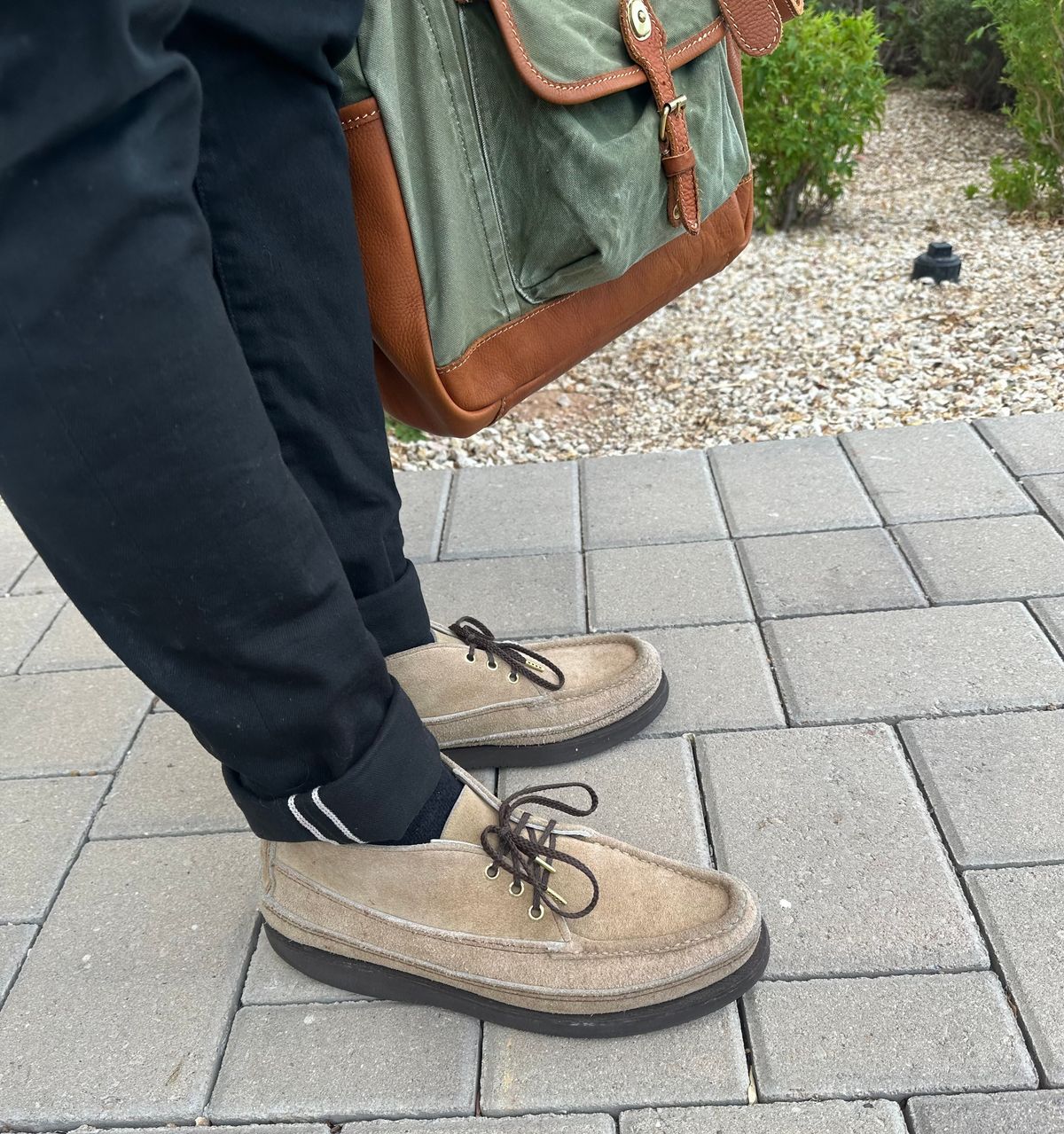 Photo by austinrylees on August 25, 2025 of the Russell Moccasin Co. Premier Chukka in Tan Laramie Suede.