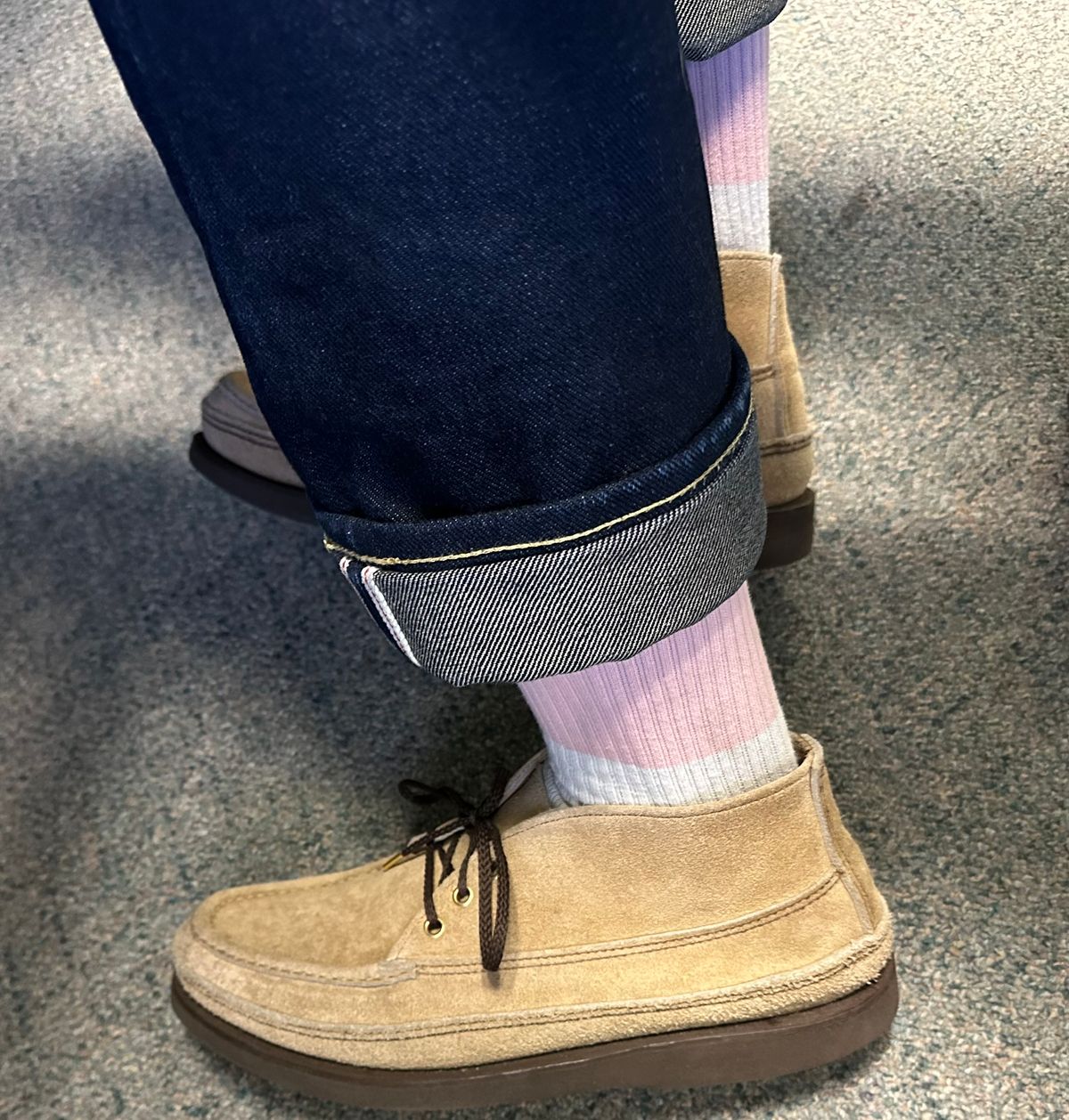 Photo by austinrylees on June 17, 2025 of the Russell Moccasin Co. Premier Chukka in Tan Laramie Suede.