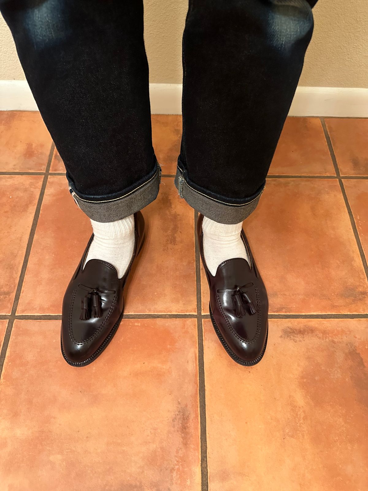 Photo by austinrylees on June 27, 2025 of the Alden Tassel Loafer in Horween Color 8 Shell Cordovan.