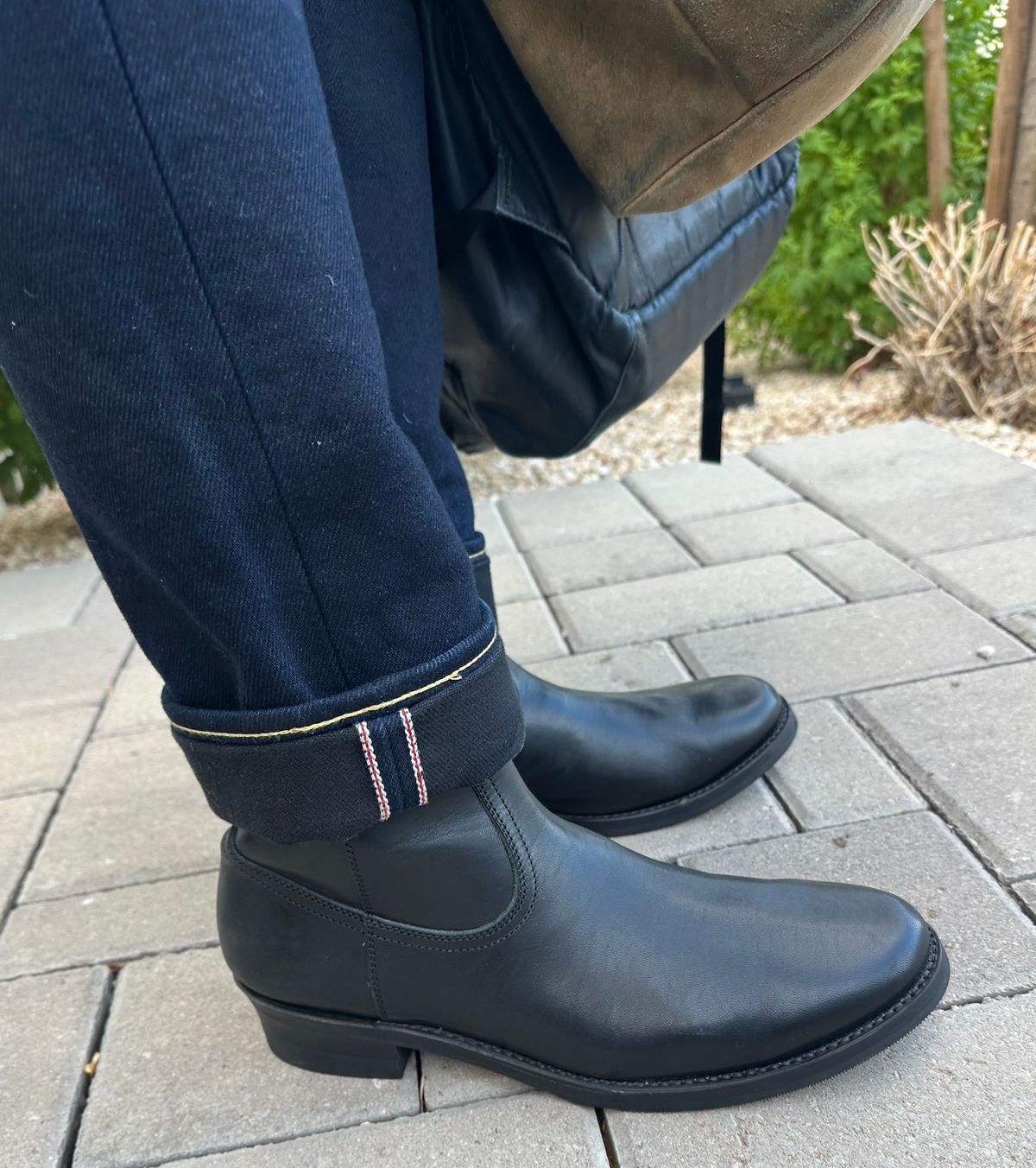 Photo by austinrylees on July 22, 2025 of the Addict Boots AB-05 Zip Western Boots in Black Dye-Finished Horsehide.