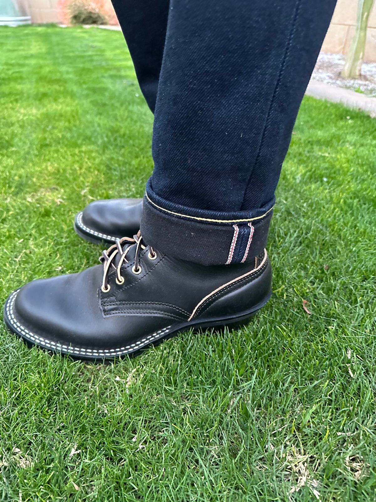 Photo by austinrylees on January 10, 2025 of the Nicks Packer in Horween Black Chromexcel.