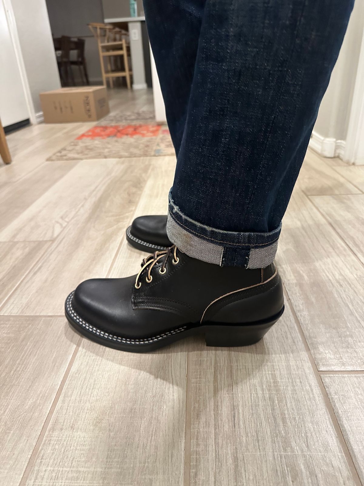 Photo by austinrylees on January 9, 2025 of the Nicks Packer in Horween Black Chromexcel.