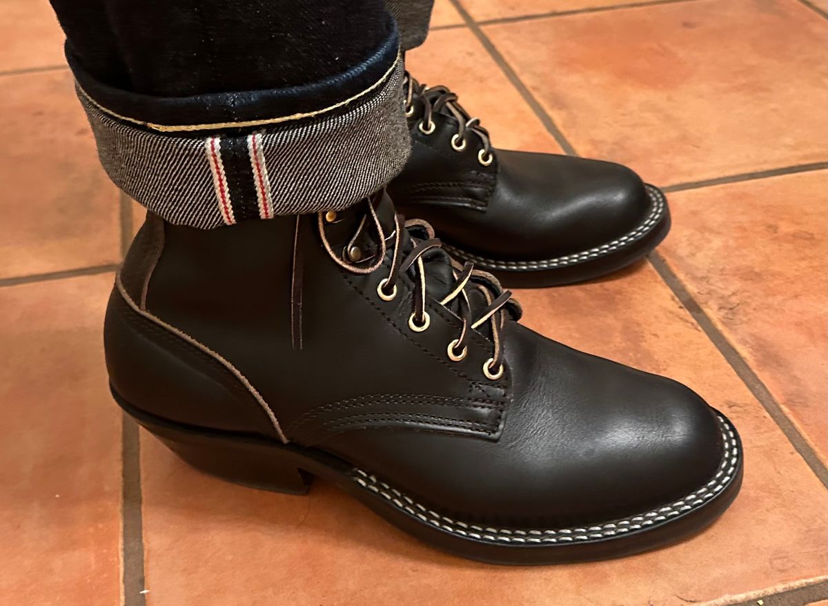 Photo by austinrylees on January 28, 2025 of the Nicks Packer in Horween Black Chromexcel.