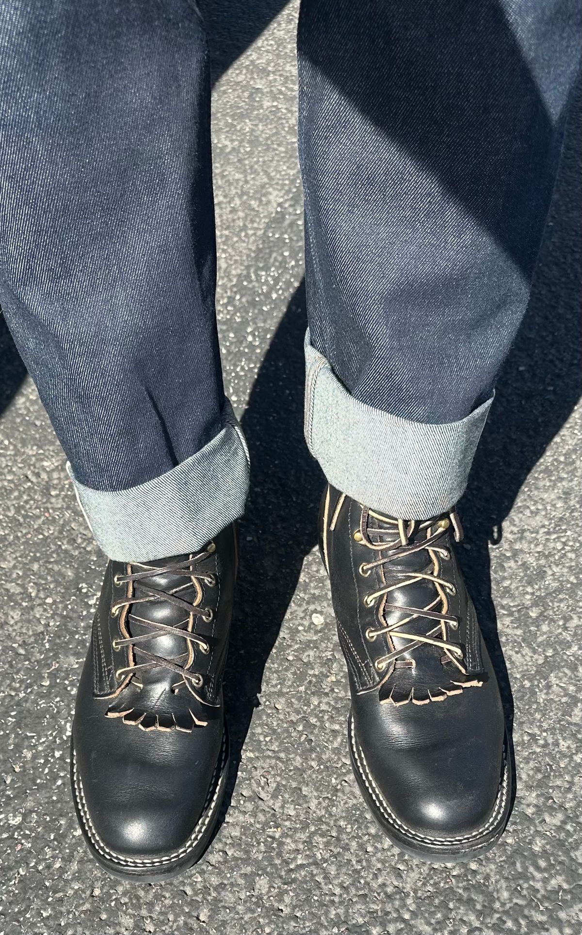 Photo by austinrylees on June 23, 2025 of the Nicks Packer in Horween Black Chromexcel.