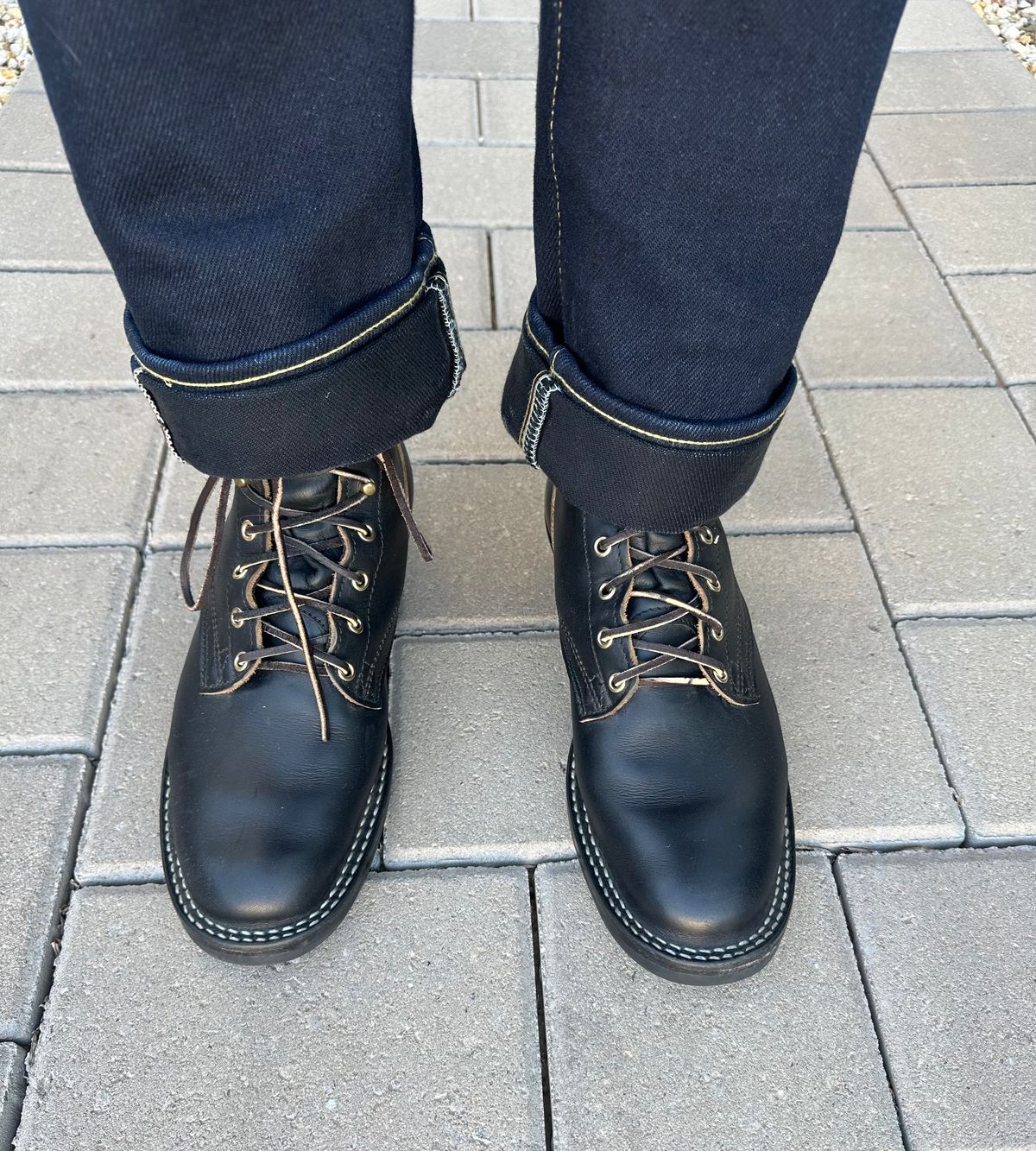 Photo by austinrylees on July 11, 2025 of the Nicks Packer in Horween Black Chromexcel.