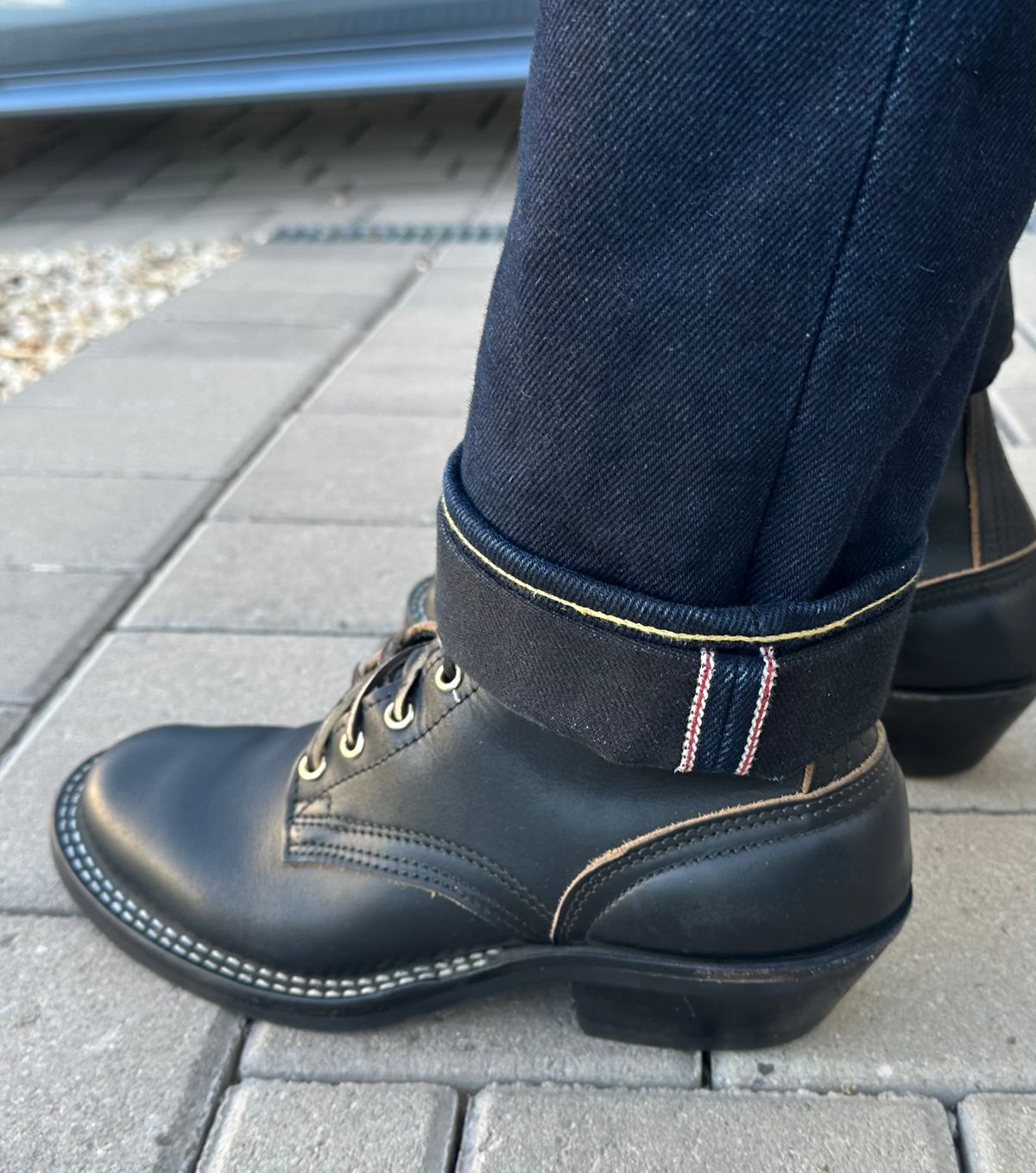 Photo by austinrylees on July 11, 2025 of the Nicks Packer in Horween Black Chromexcel.