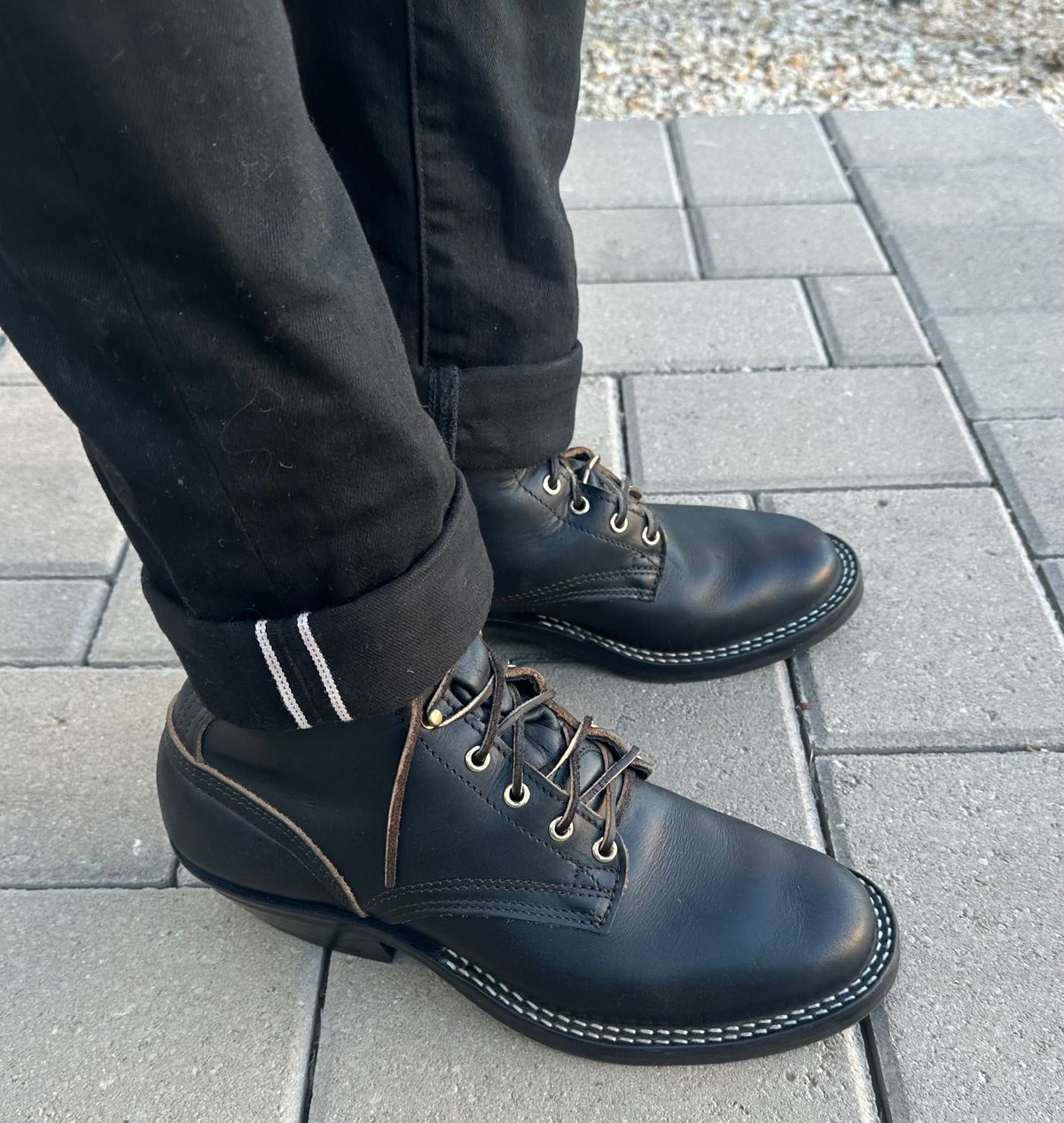 Photo by austinrylees on September 24, 2025 of the Nicks Packer in Horween Black Chromexcel.