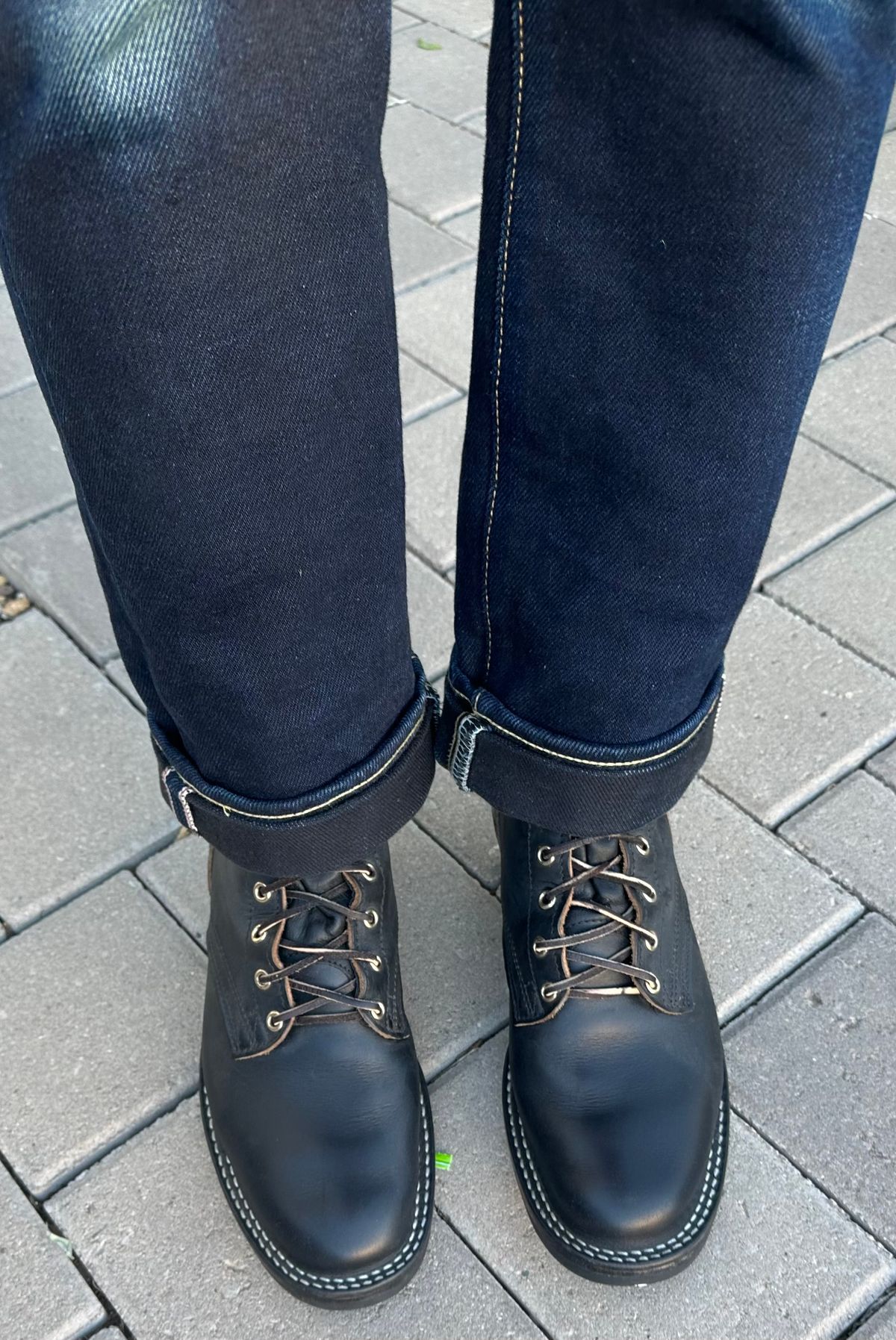 Photo by austinrylees on April 7, 2026 of the Nicks Packer in Horween Black Chromexcel.