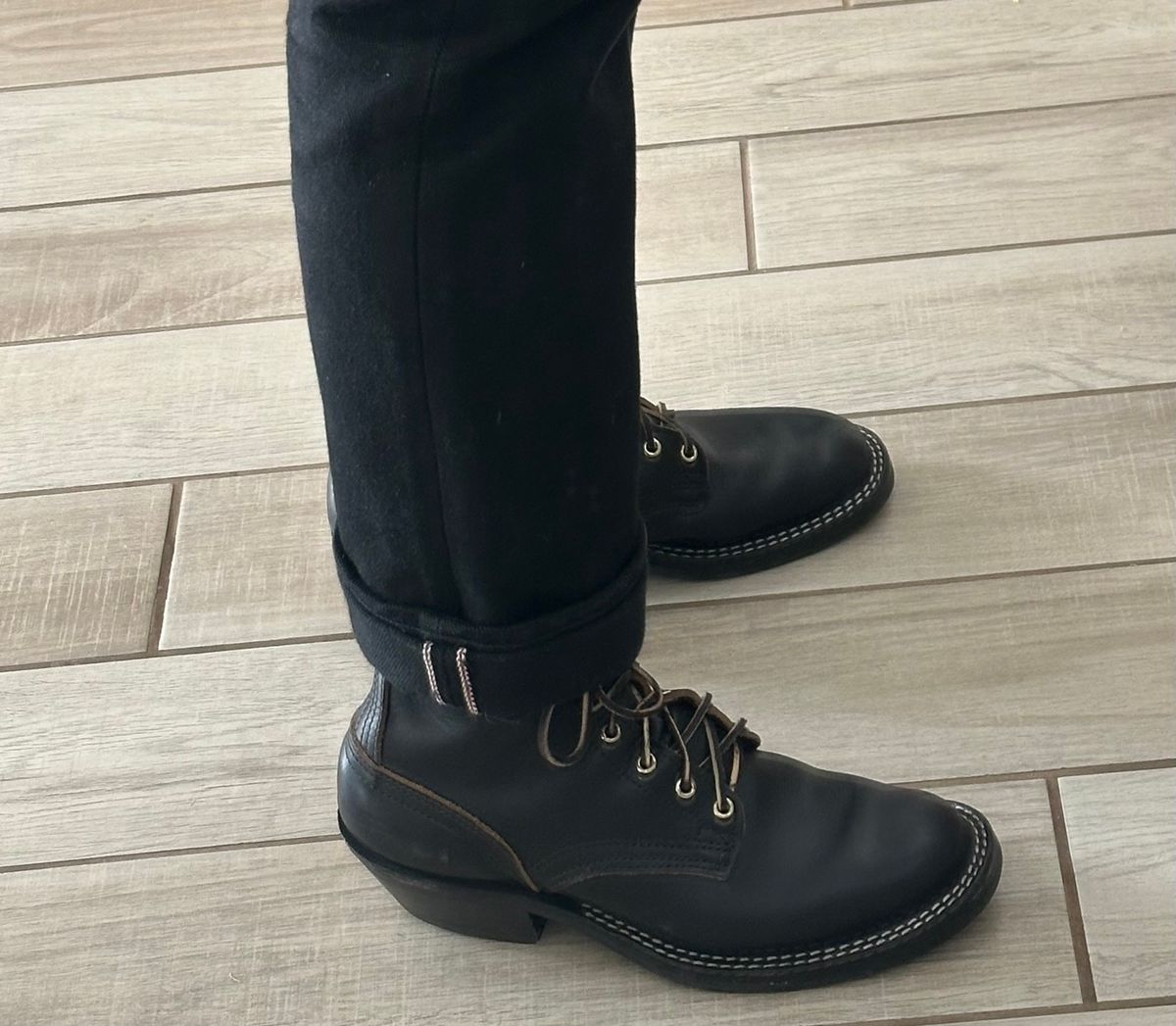 Photo by austinrylees on June 10, 2026 of the Nicks Packer in Horween Black Chromexcel.