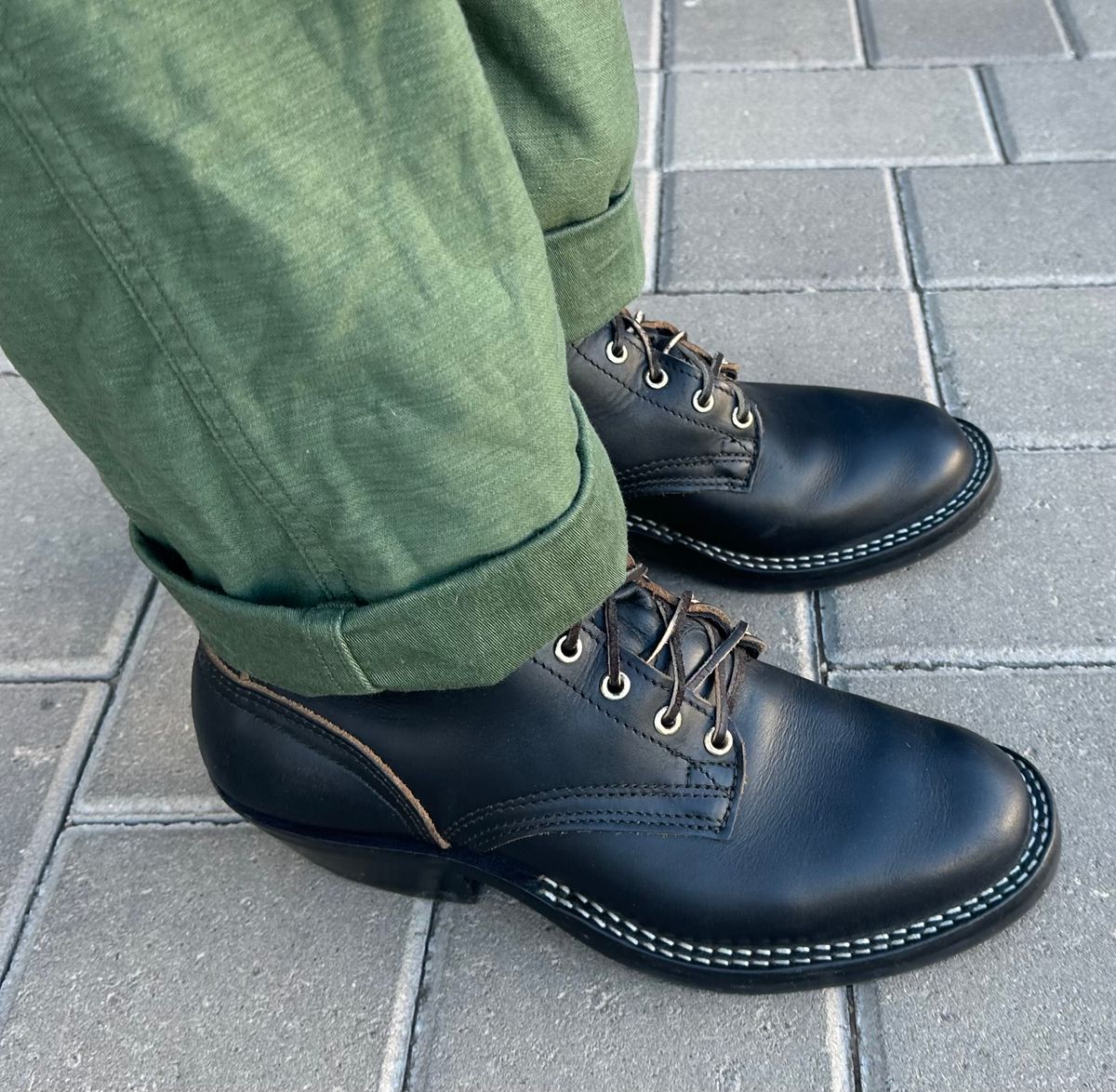 Photo by austinrylees on July 1, 2026 of the Nicks Packer in Horween Black Chromexcel.