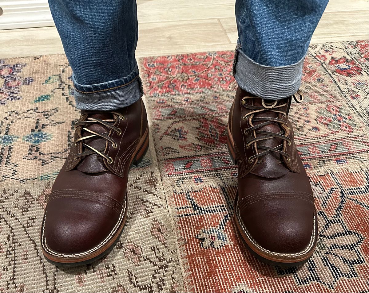 Photo by austinrylees on October 12, 2024 of the Nicks Parkhurst V2 in Horween Tan Waxed Flesh.