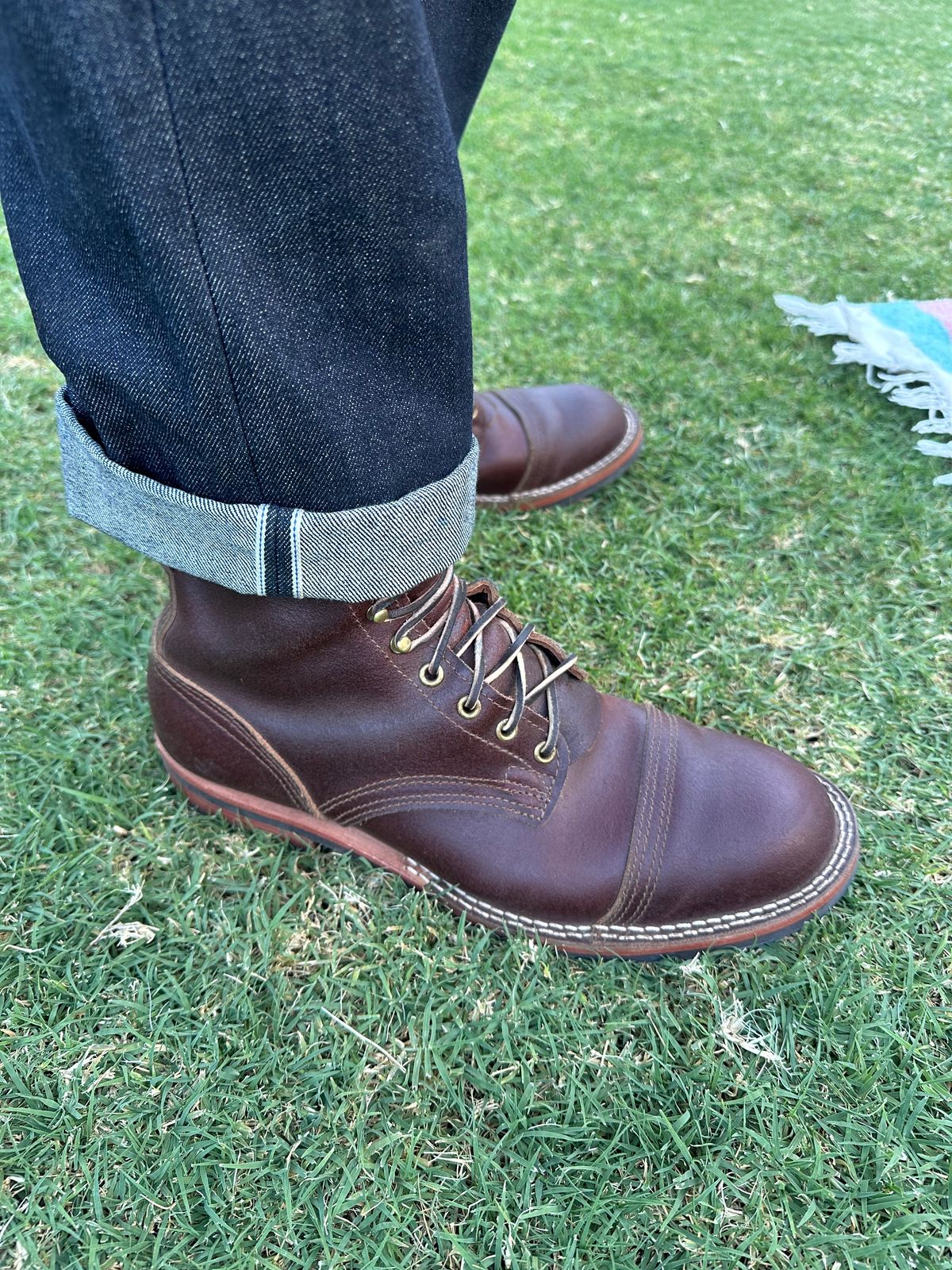 Photo by austinrylees on October 25, 2024 of the Nicks Parkhurst V2 in Horween Tan Waxed Flesh.