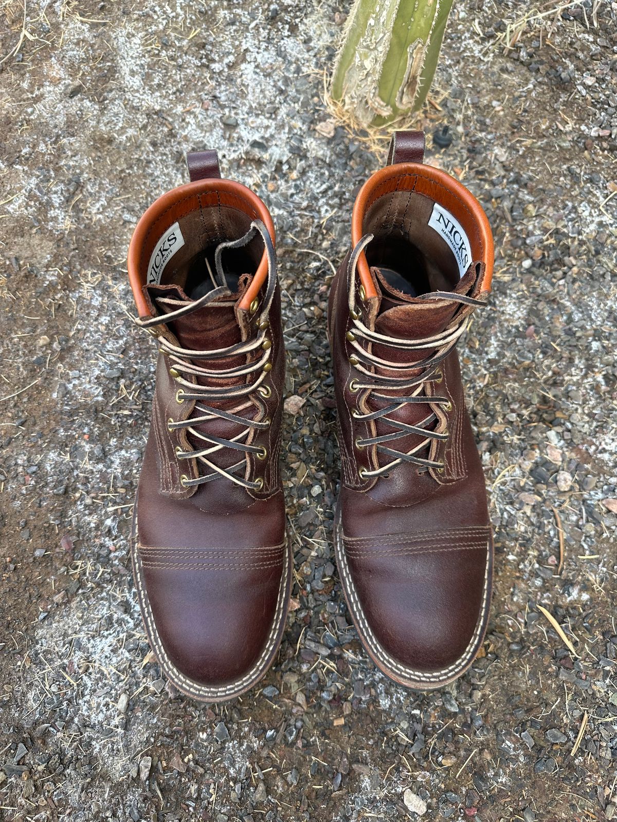 Photo by austinrylees on November 2, 2024 of the Nicks Parkhurst V2 in Horween Tan Waxed Flesh.
