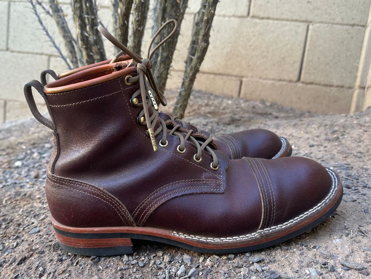 Photo by austinrylees on January 1, 2025 of the Nicks Parkhurst V2 in Horween Tan Waxed Flesh.